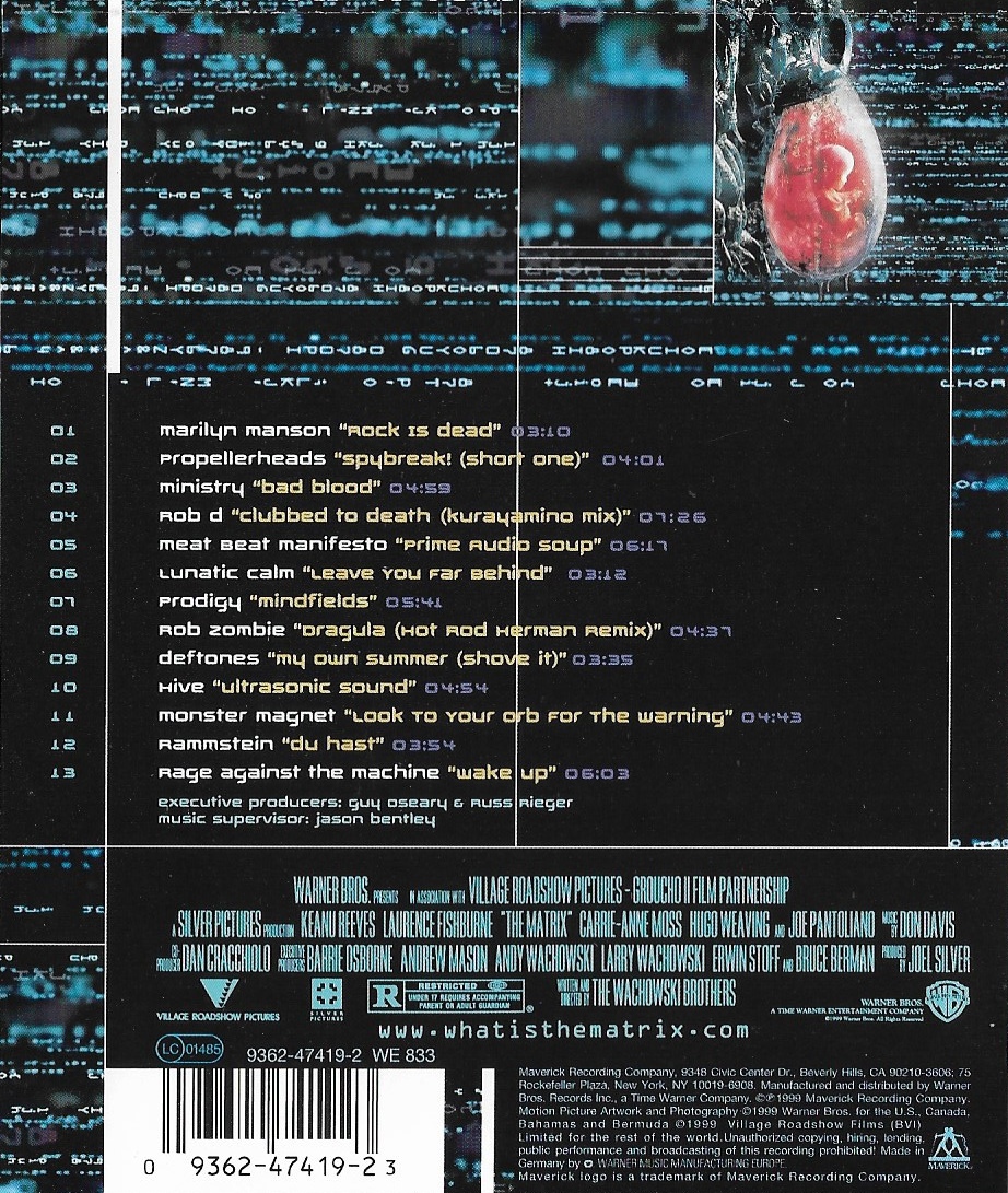 CD,The Matrix (Music From The Motion Picture)(Various Artists)(Soundtrack)(OST.)(1999)(Germany)