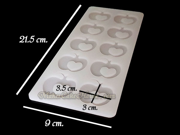 พิมพ์ช็อคโกแลต / กัมเพส รูปแอปเปิ้ลมีหัวใจ