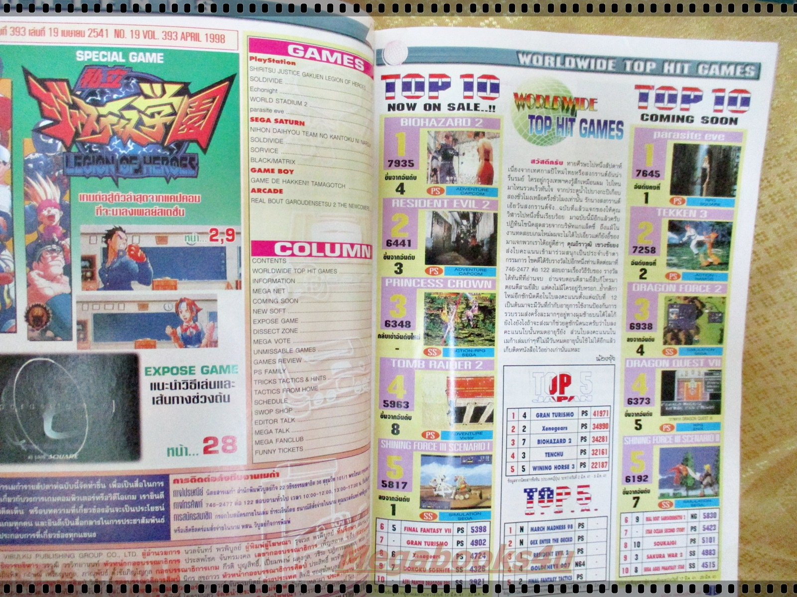 นิตยสารเกมส์MEGA ปี1998 ฉบับที่19