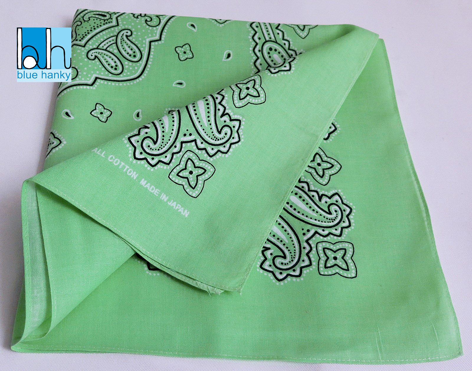 #255 21" Paisley ญี่ปุ่น ผ้าเช็ดหน้ามือ2 สภาพดี ผ้าเช็ดหน้าผืนใหญ่