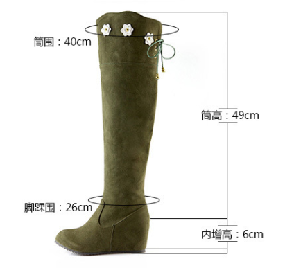 รองเท้าบูทยาวถึงเข่าแต่งดอกไม้น่ารักๆ ไซต์ 34-43 สีชมพู/น้ำตาล/ดำ/เขียว