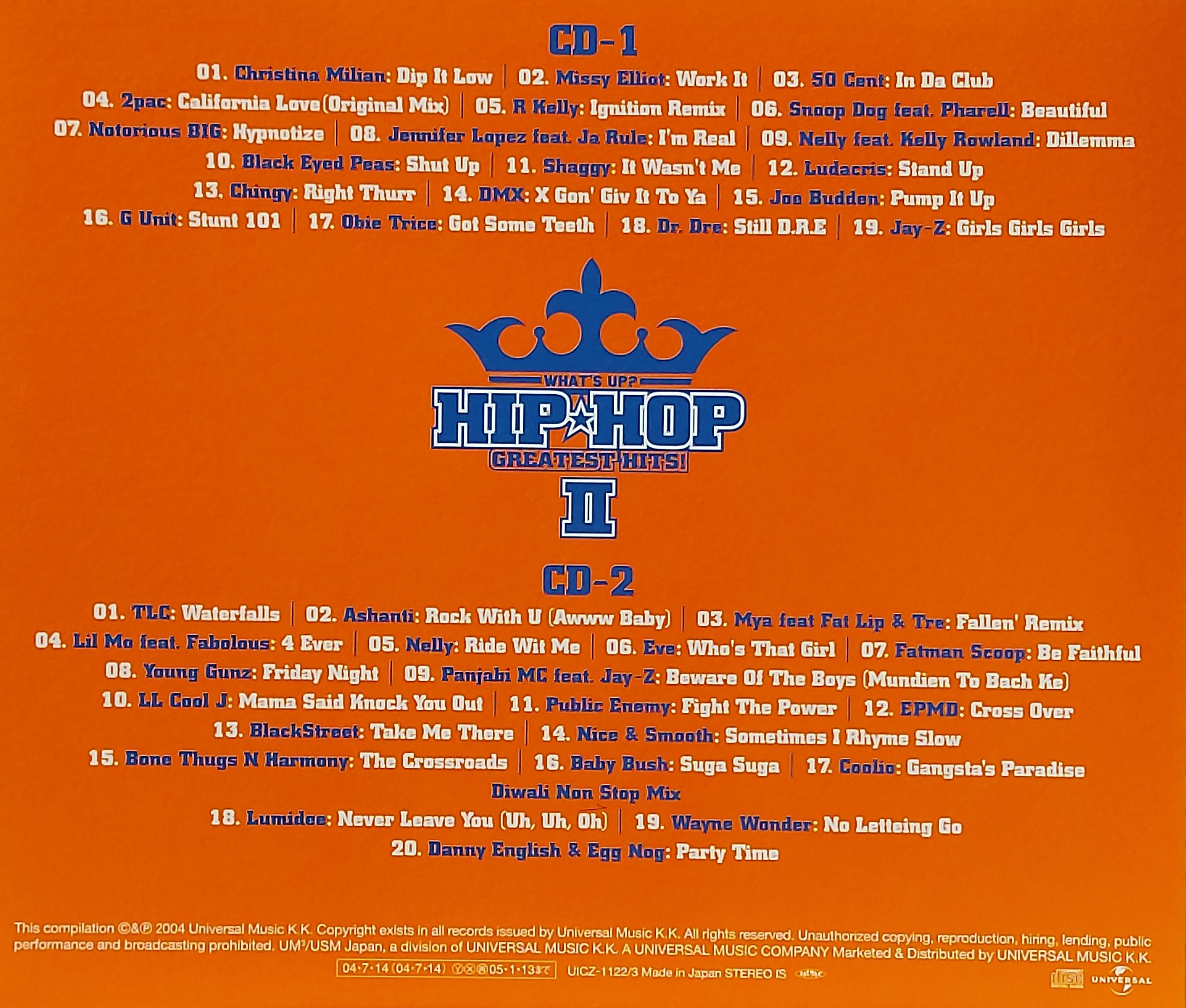 Used CD,What`s Up Hiphop Greatest Hits II (A)(2CD)(Various Artists)(2004)(Japan)