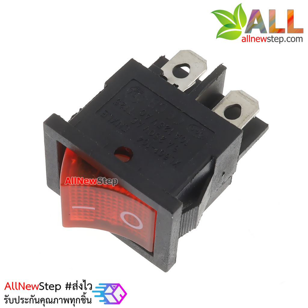 สวิตช์เปิดปิด 220V 6A Rocker switch KCD1 พร้อมไฟ LED สีแดง