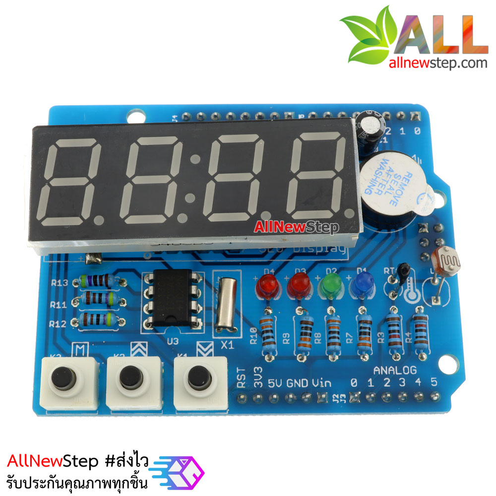 บอร์ดทดลอง Uno R3 Expansion Board Clock Shield Wire Digital Module Real Time Clock Shield for Arduino