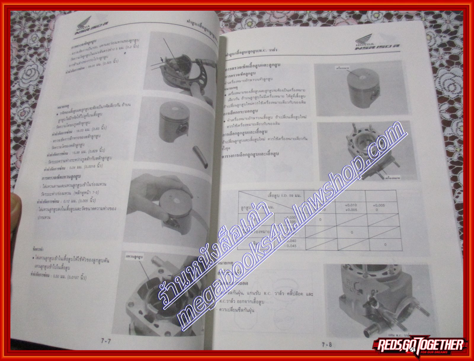 คู่มือซ่อมรถจักรยานยนต์ ซ่อมมอเตอร์ไซค์ HONDA ฮอนด้า NSR 150R สำหรับอบรมช่าง