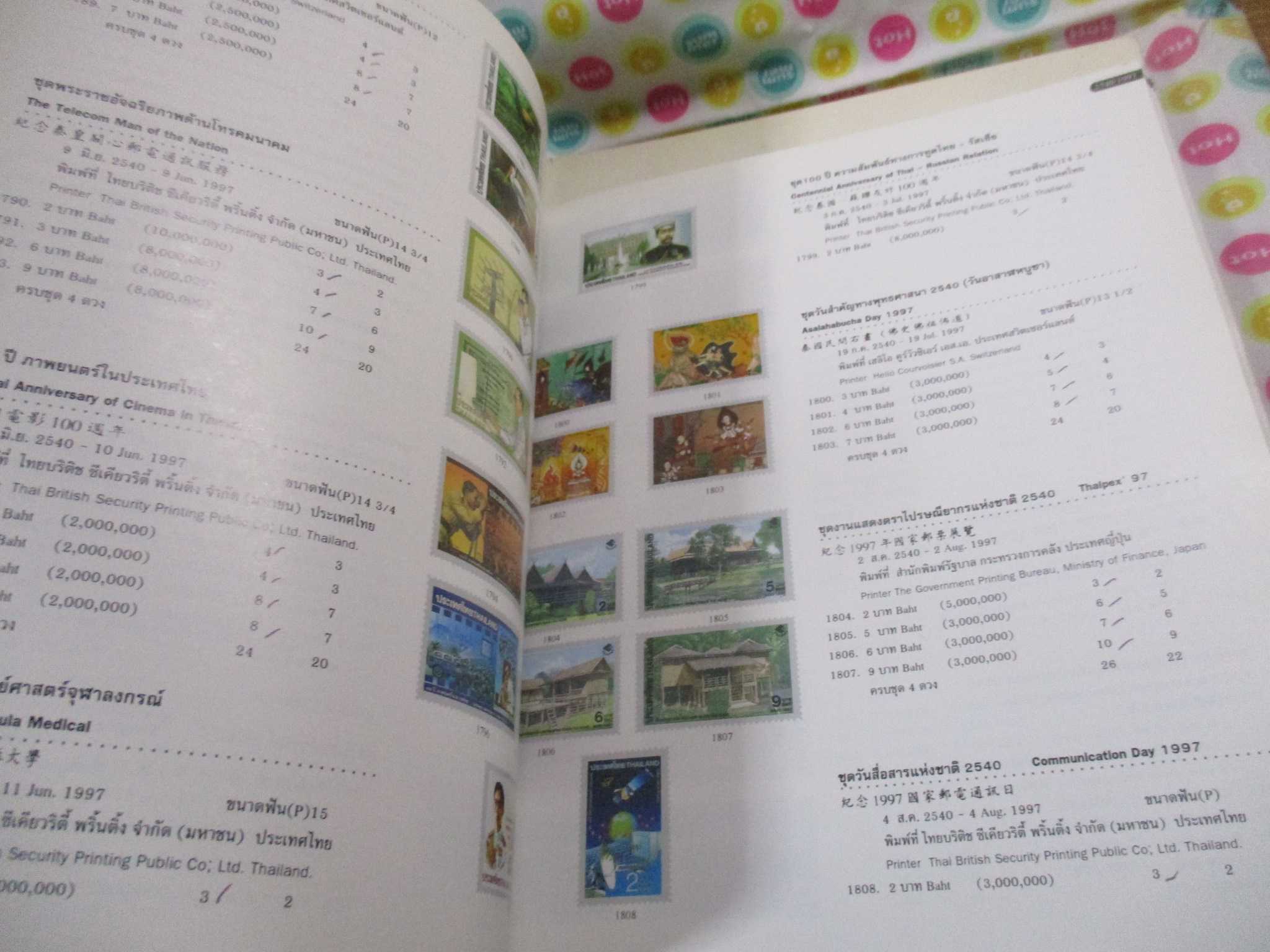 คู่มือแสตมป์ไทย ปี 2541 สภาพดี ด้านในมีรอยขีดเขียน สันกระดาษเปื้อนฝุ่น