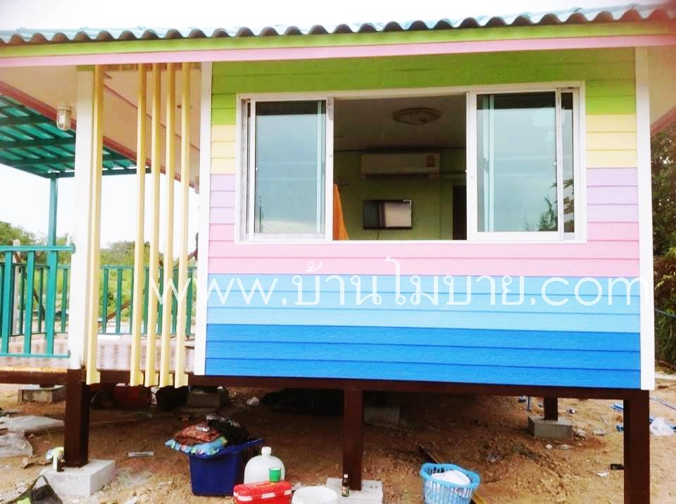 บ้านน็อคดาวน์ ขนาด 4*6 เมตร (1 ห้องนอน 1 ห้องน้ำ 1ห้องนั่งเล่น)