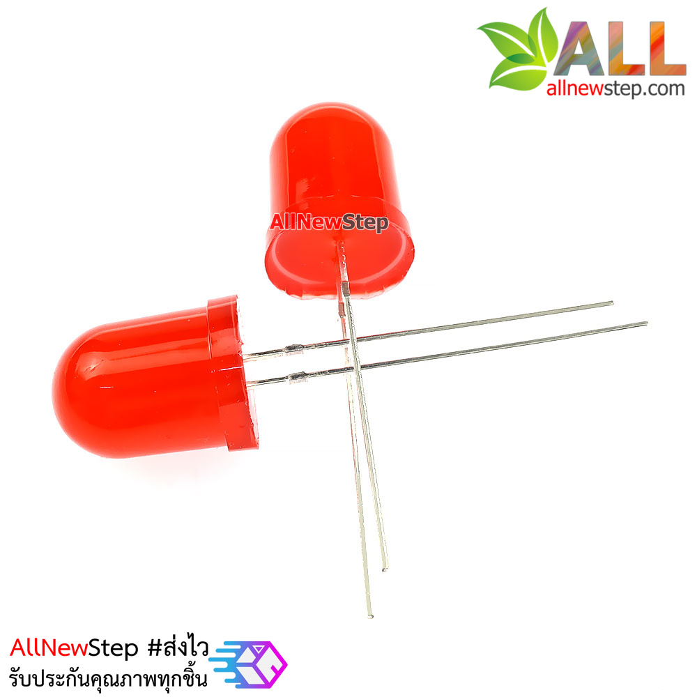 LED 10mm LED สีแดง จำนวน 2 ดวง