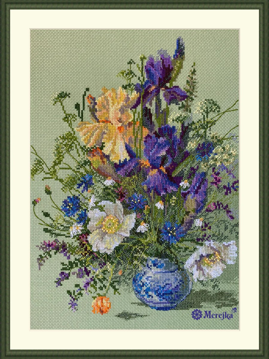 Merejka ชุดปักครอสติช Irises and Wildflowers