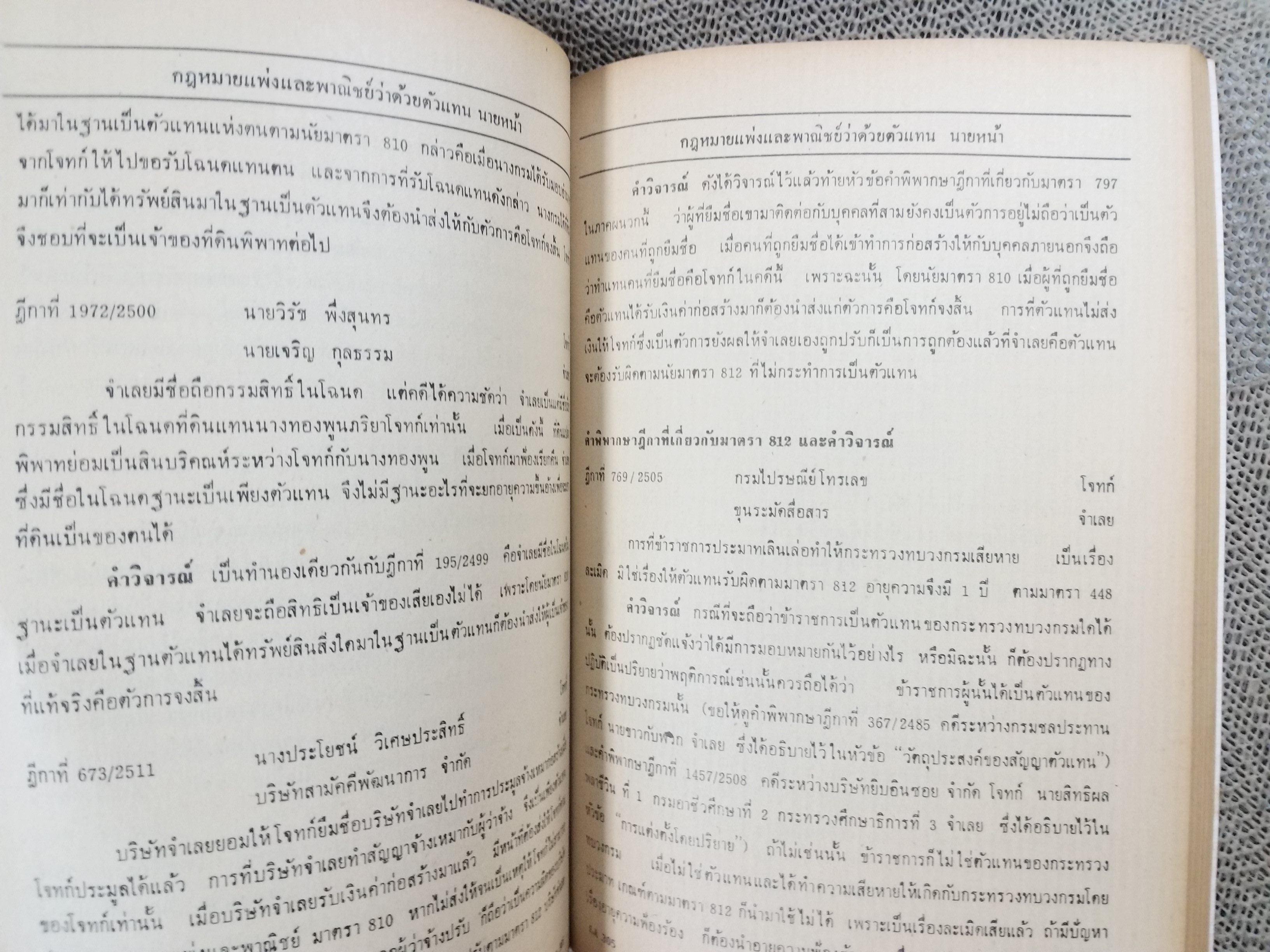 กฎหมายแพ่งและพาณิชย์ ว่าด้วย ตัวแทน นายหน้า LA305 / มาโนช สุทธิวาทนฤพุฒิ