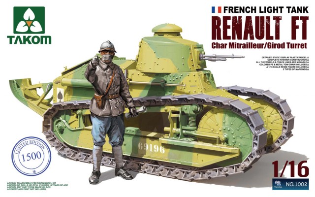 1/16 French Light Tank Renault FT Char Mitrailleur/Girod Turret