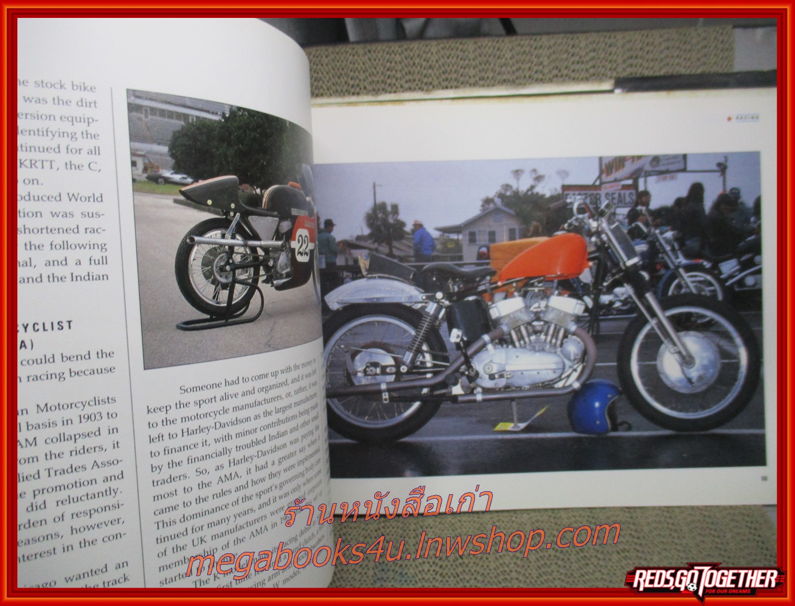 ตำนานรถ ฮาร์เล่ย์ เดวิดสัน ROLLING THUNDER THE HARLEY-DAVIDSON LEGEND ตำหนิ ปกนอกมีรอยขาดประมาณ 1 นิ้ว