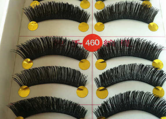 V-460 ขนตาด้ายดำ(ขายปลีก) เเพ็คละ 10 คู่