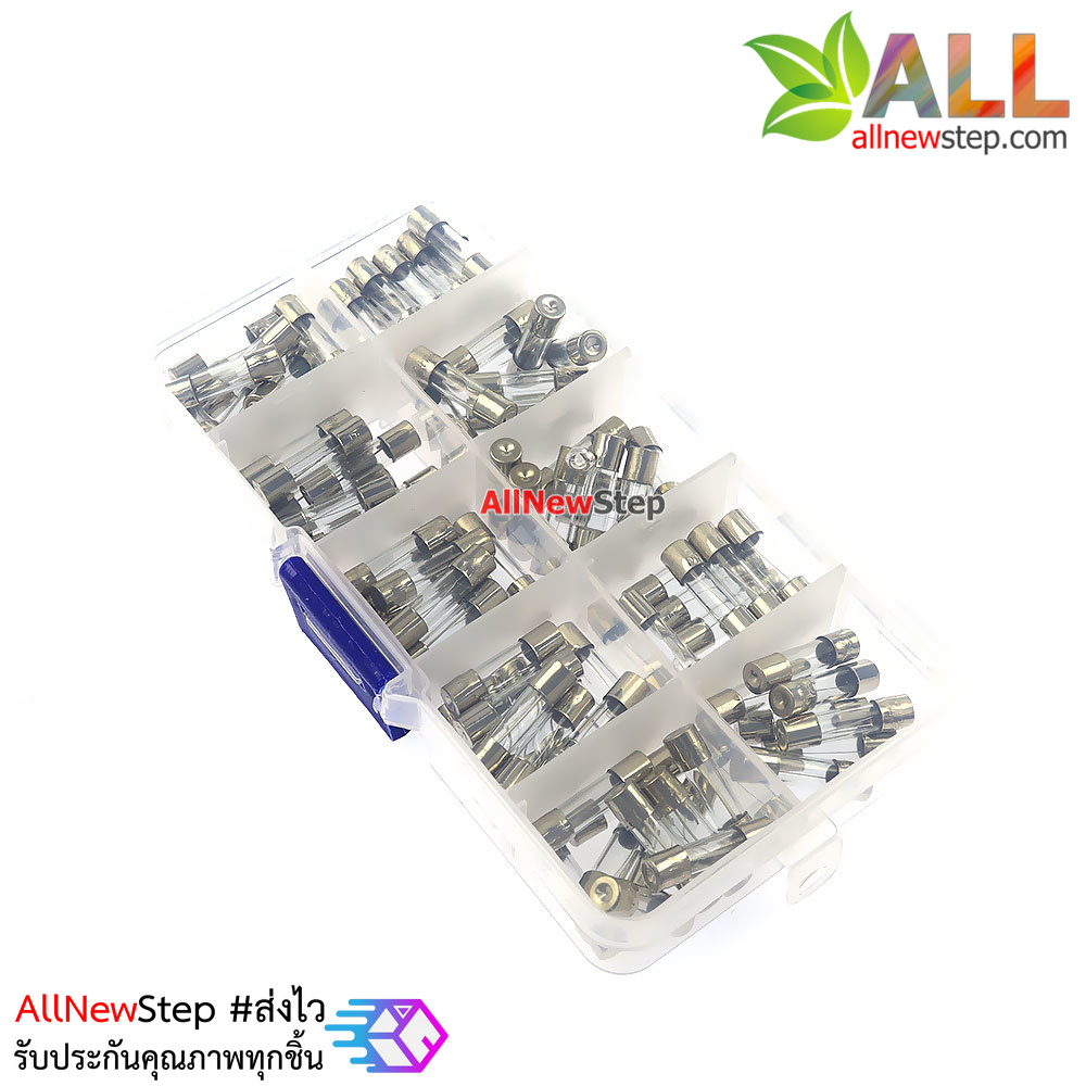 ฟิวส์กล่อง 10 ค่า 0.25A-20A อย่างละ 10 ชิ้น ขนาด 5x20MM 250V รวม 100 ชิ้น