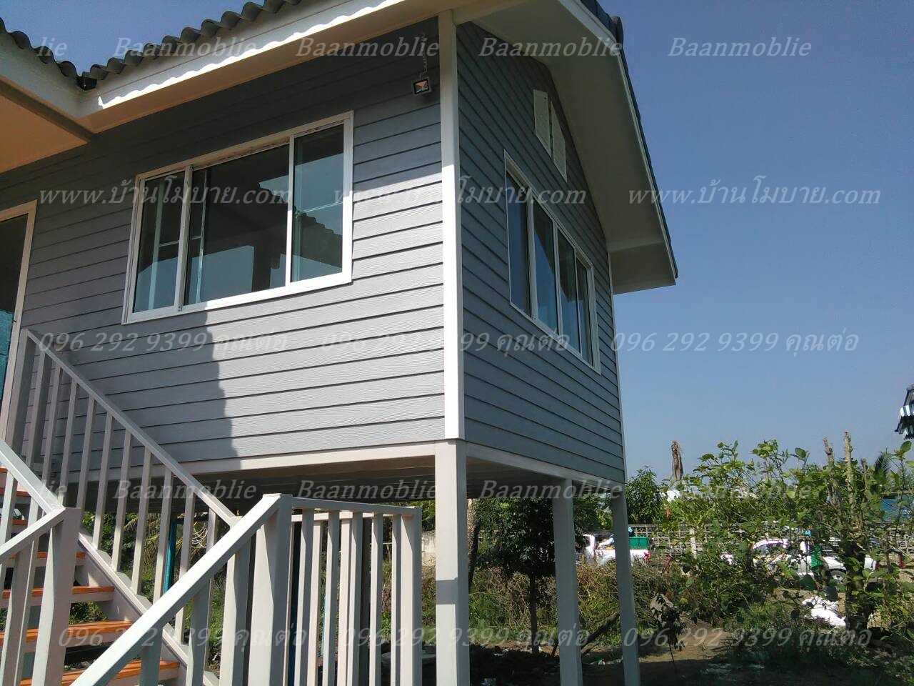 บ้านขนาด 4*6 ระเบียง 3*3 เมตร ยกสูง 2 เมตร (1 ห้องนอน 1 ห้องน้ำ 1 ห้องนั่งเล่น)