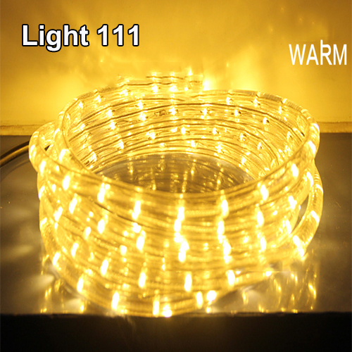 ไฟสายยาง LED (ท่อกลม) 10 m. สีวอมไวท์