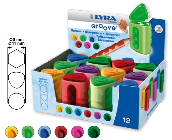 กบเหลาดินสอสามเหลี่ยม แบบ 2 รู GROOVE LYRA