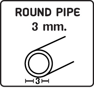 ABS ROUND-PIPE 3 mm. (4Pcs./Pack)