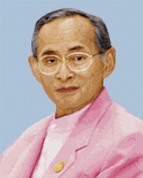 Pinn ในหลวง ร.๙ ฉลองพระองค์สีชมพู