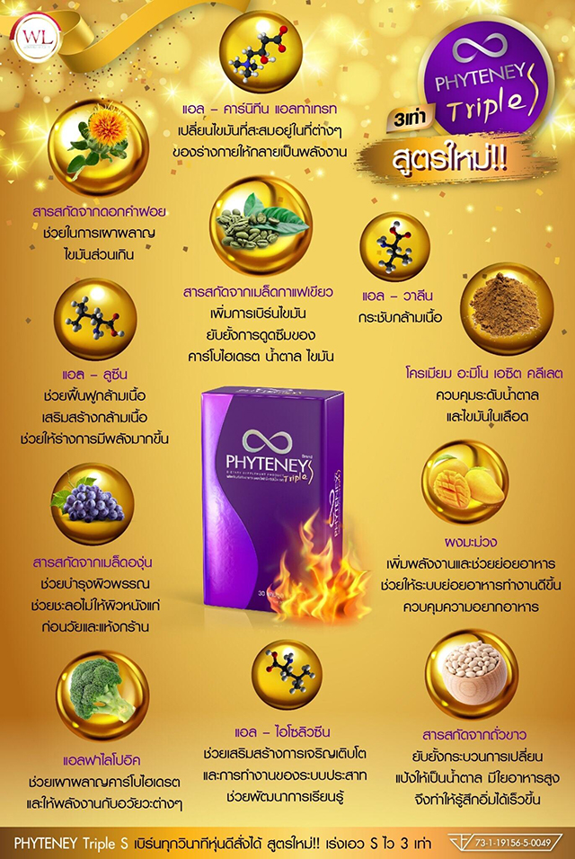 PHYTENEY Triple S ไฟทินี่ ทริปเปิ้ลเอส ลดน้ำหนัก บุ๋ม ปนัดดา PHYTENEY Triple S ไฟทินี่ ทริปเปิ้ลเอส ลดน้ำหนัก บุ๋ม ปนัดดา