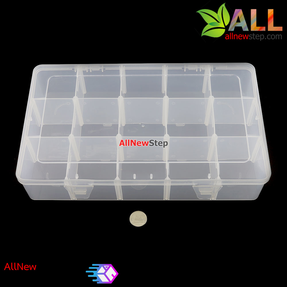 กล่องพลาสติกเก็บอุปกรณ์ 15 ช่อง ขนาด 265x155x55mm