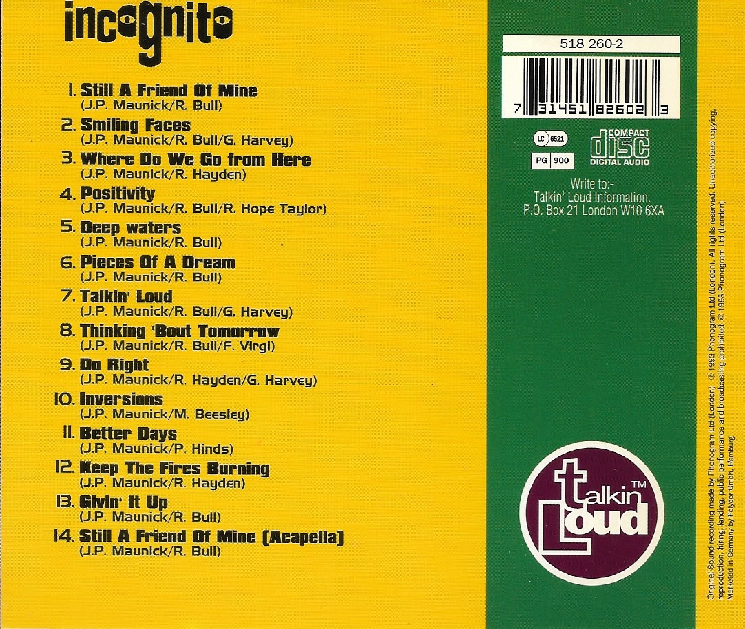 Used CD,Incognito - Positivity (C)(1993)(Germany)