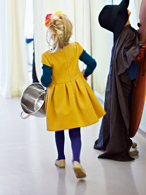 แพทเทิร์นเด็ก เดรสคอกลม แขนหมวก กระโปรงทวิส ซิปหลัง