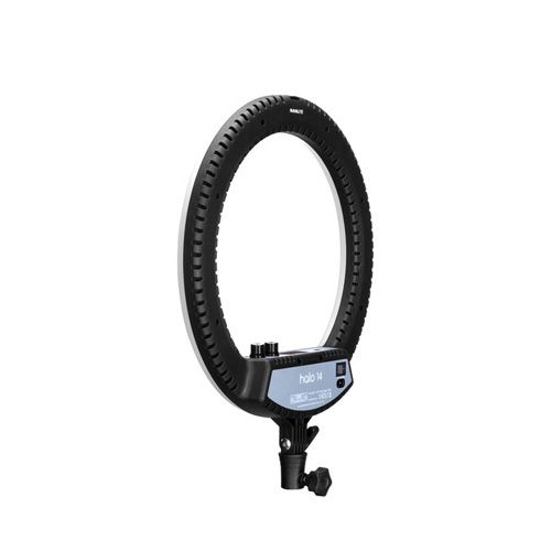 Nanlite halo14 LED Ring Light, 24W, Bi-color 2700K-6500K (with power cord, cellphone bracket, 7"mirror)