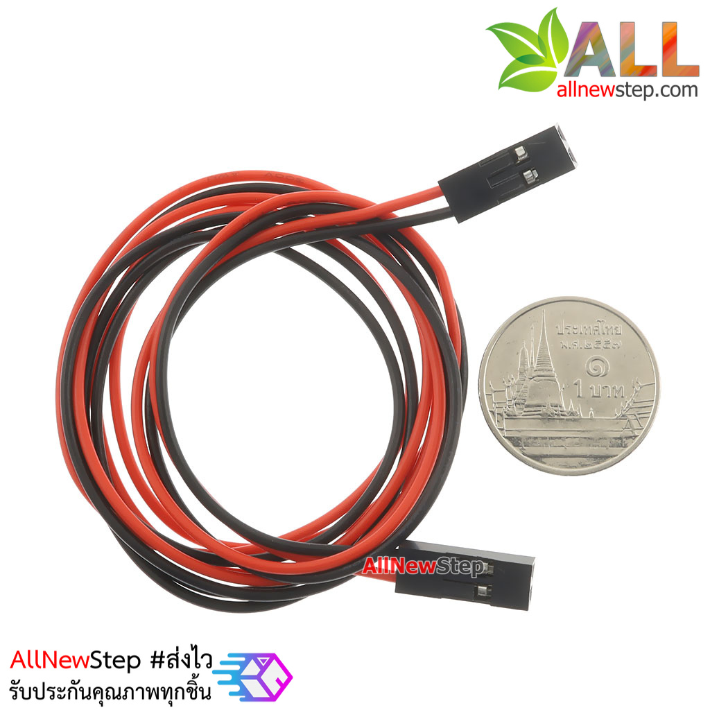 สายไฟ จัมเปอร์ เมีย-เมีย 2.54mm ยาว 70cm 2 เส้น 2p