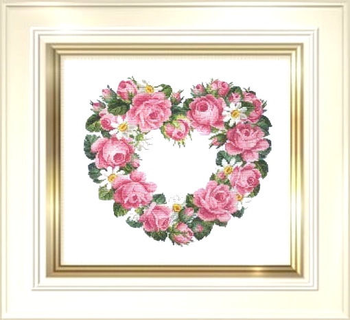 EMS ผังลาย Heart of Roses and Daisies