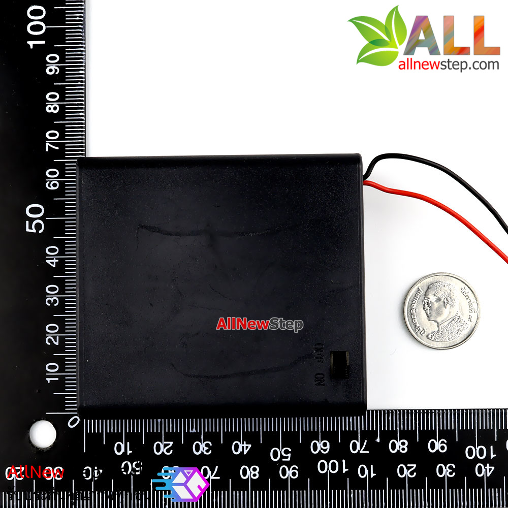 Battery Holder Box รางถ่าน AA 4 ก้อน แบบมีฝาปิดพร้อมสวิตช์ Battery Holder Box 4x AA with Power Switch