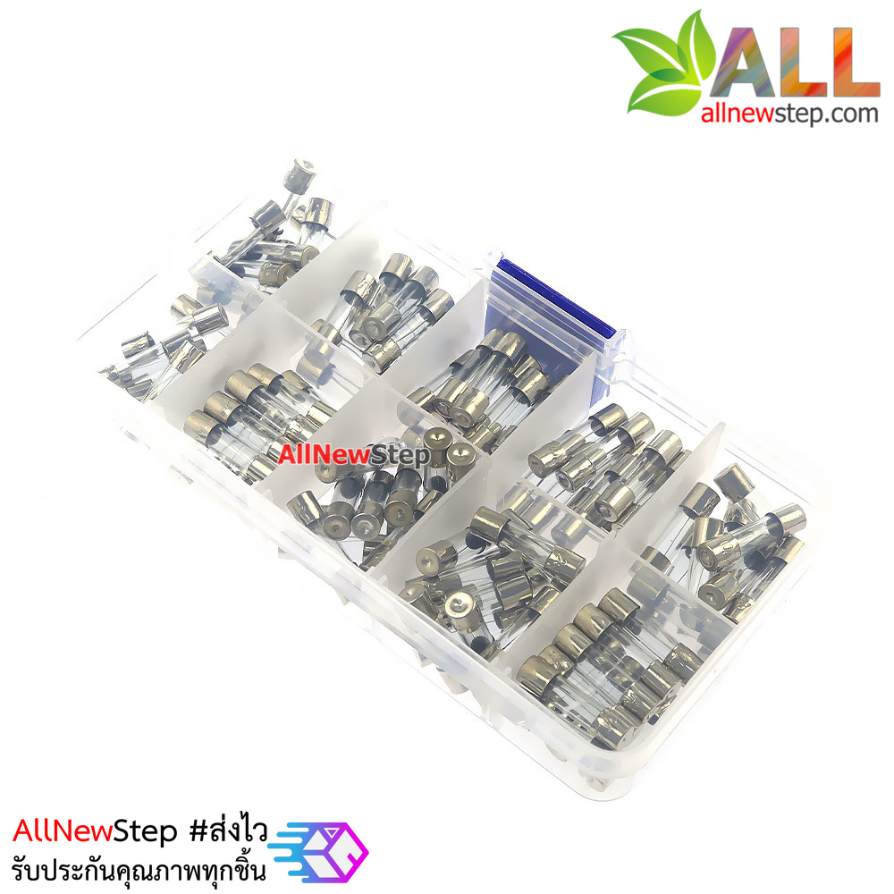 ฟิวส์กล่อง 10 ค่า 0.25A-20A อย่างละ 10 ชิ้น ขนาด 5x20MM 250V รวม 100 ชิ้น