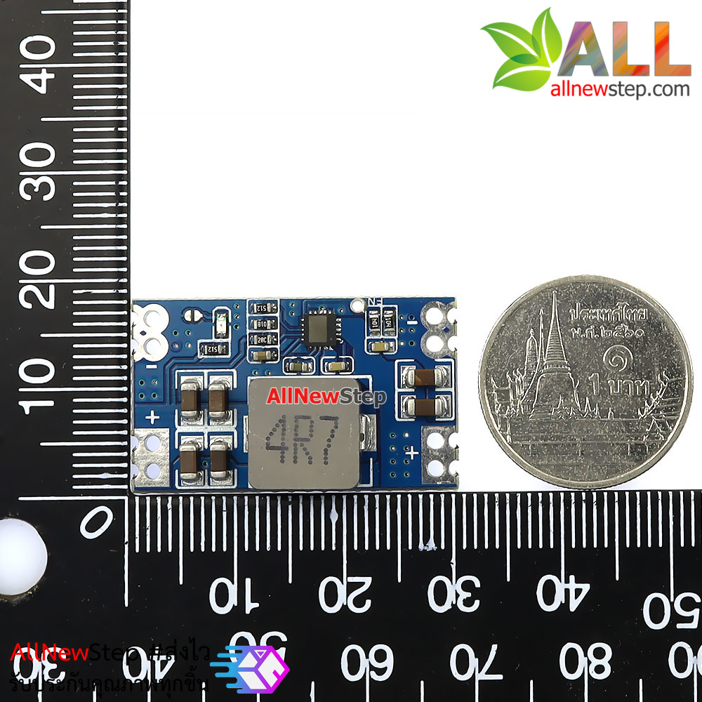 โมดูลแปลงไฟลง Step down fix 5v ไฟเข้า 7-20V เป็น 5V กระแสต่อเนื่อง 1.4A พีคสูงสุด 5A