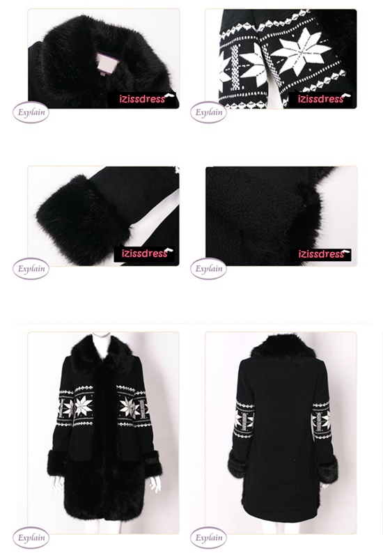 ***พร้อมส่งไซส์ S ด่วนมีจำนวนจำกัดค่ะ***เสื้อโค้ทกันหนาวสีดำ รอบคอและริมแขนล้อมรอบด้วยขนเฟอร์ ปักลายเกล็ดหิมะช่วงแขน ช่วงล่างตกแต่งขนเฟอร์เกรด A หนานุ่ม สวยเหมือนแบบค่ะ