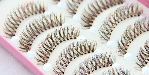 HS-41 ขนตาปลอม(ราคาส่ง) สีส้ม+ดำ ขั้นต่ำ 15 เเพ็ค คละเเบบได้