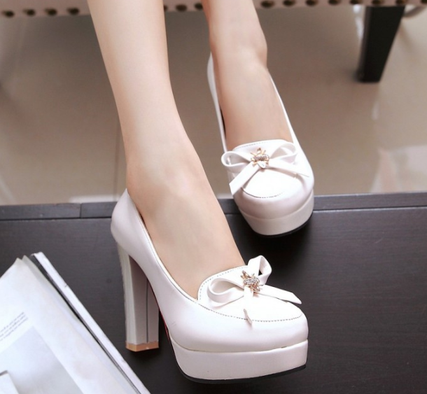รองเทาส้นสูงสีหวาน ไซต์ 34-39 สีม่วง/ชมพู/ครีม/ขาว/ดำ