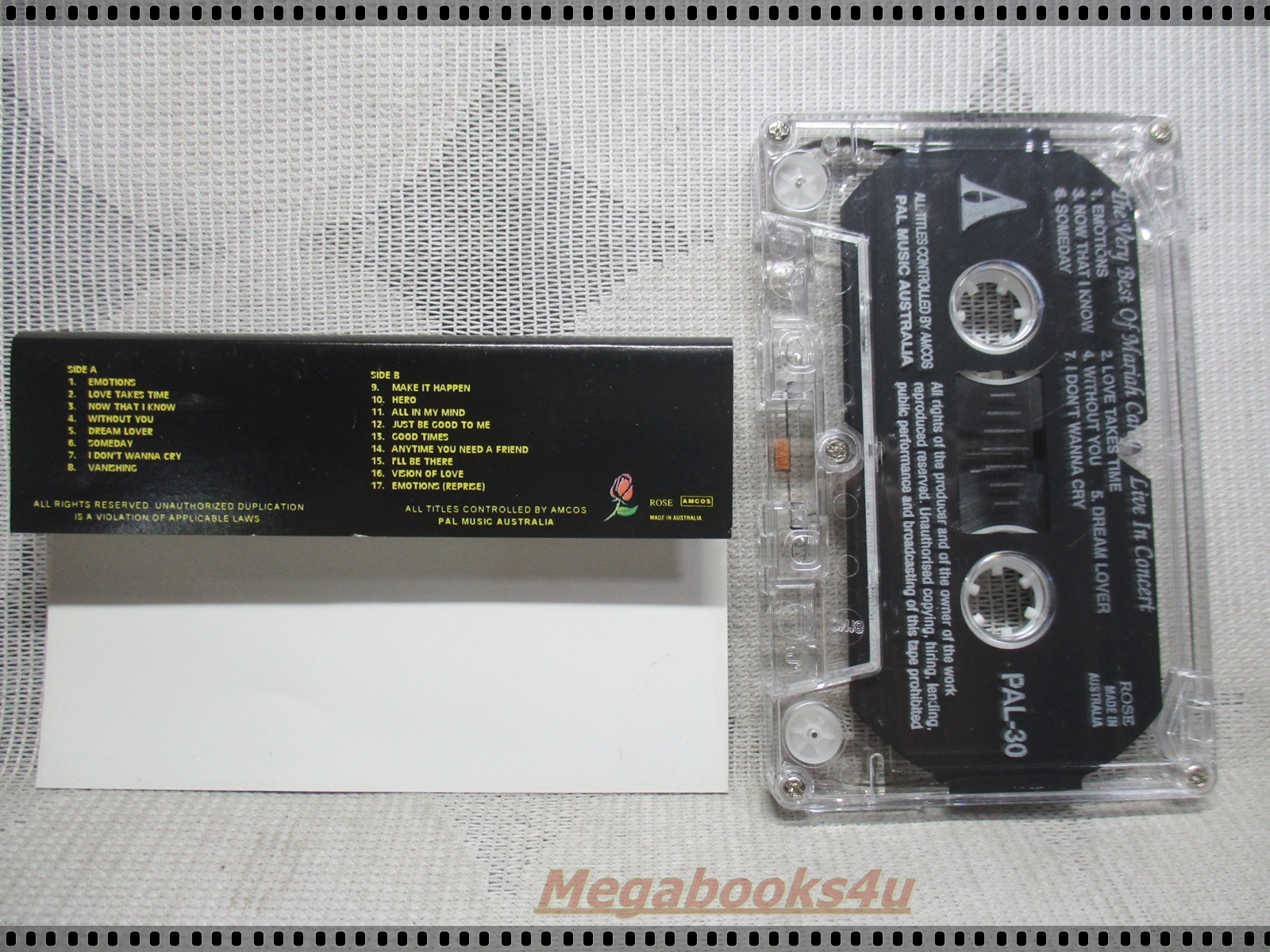 ขายเทปเพลงเก่า THE VERY BEST OF MARIAH CAREY LIVE IN CONCERT