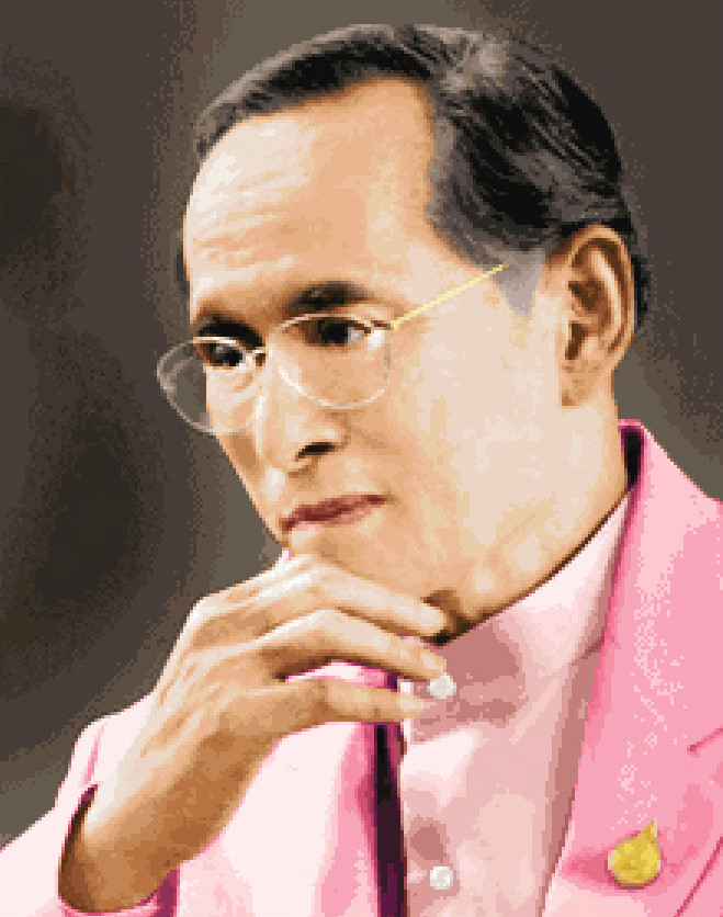Pinn ในหลวง ร.๙ ฉลองพระองค์ชมพู (ภาพใหญ่)