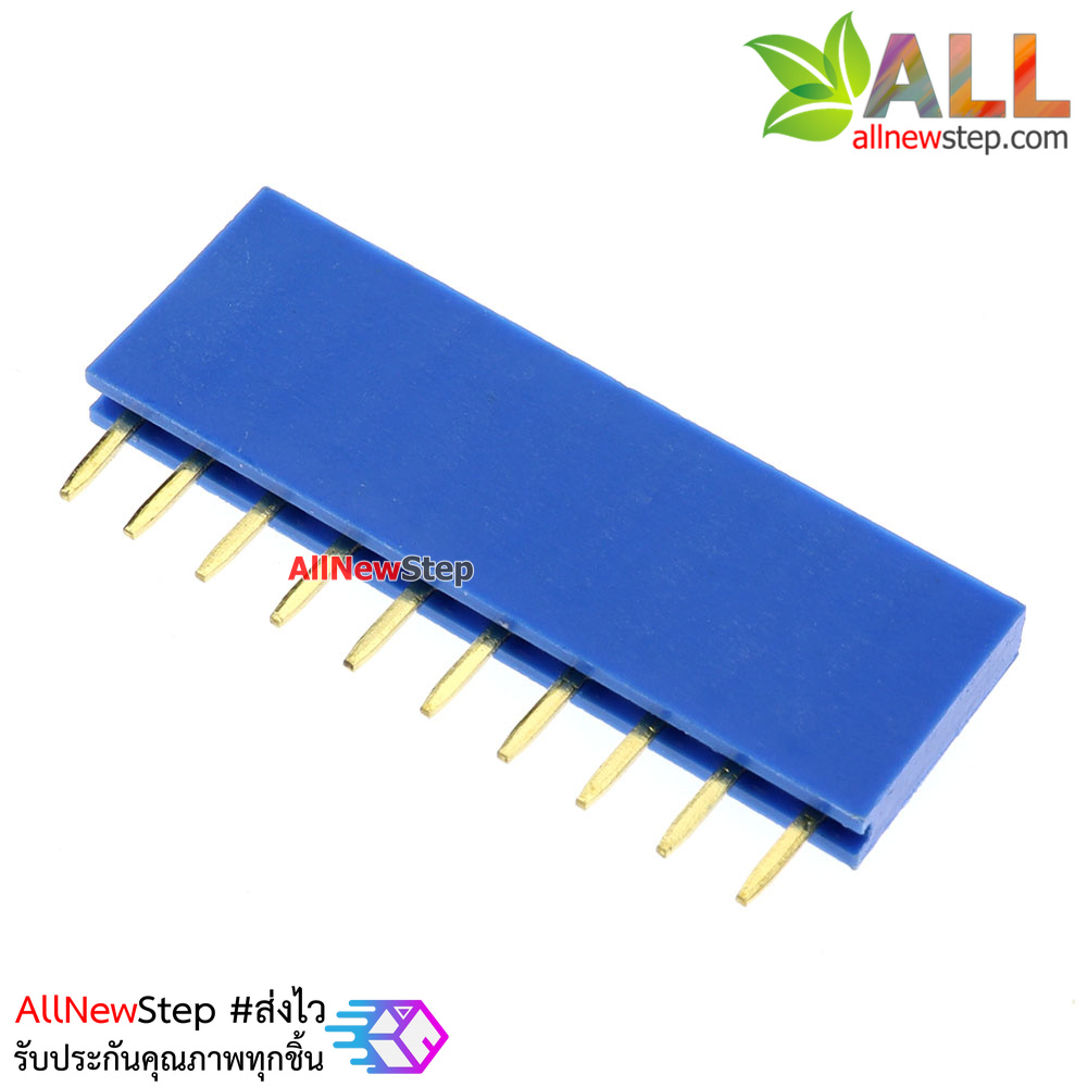 Pin header Female Header Single Row 2.54mm 10p Pin1x10 สีน้ำเงิน