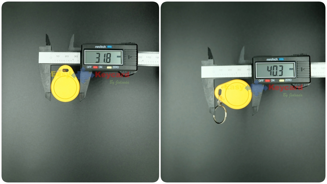พวงกุญเเจคีย์การ์ด Keytag (เเบบหยดน้ำ ชนิด Mifare 13.56 Mhz.)