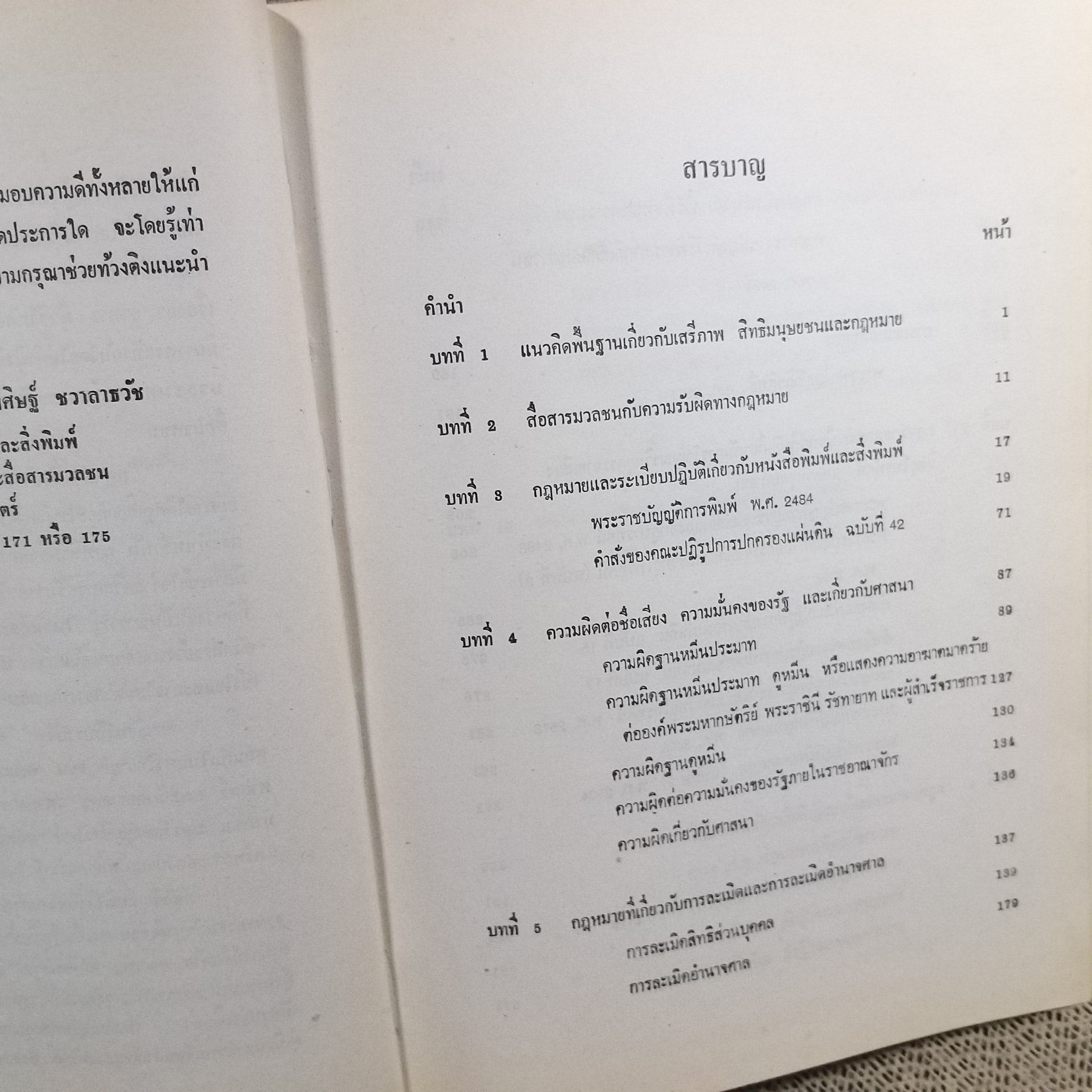 หนังสือ กฎหมายสื่อสารมวลชน ผู้แต่ง พิศิษฐ์ ชวาลาธวัช ตำหนิ สันปกมีรอยขาดแหว่งนิด