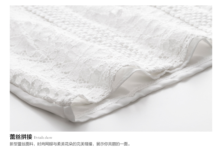 **พร้อมส่ง**เสื้อลูกไม้ผสมชีฟองแขนยาวสีขาวคอตั้งผสมระบาย ดีเทลตกแต่งลูกไม้ผ้าโปร่งนูนลายวงกลมดอกไม้ สวยคุณภาพดีเหมือนแบบค่ะ