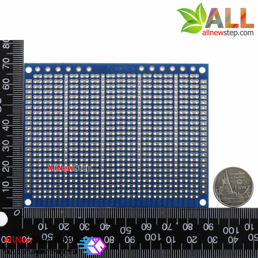 แผ่นปริ้นอเนกประสงค์ PCB 7x9 สีน้ำเงิน