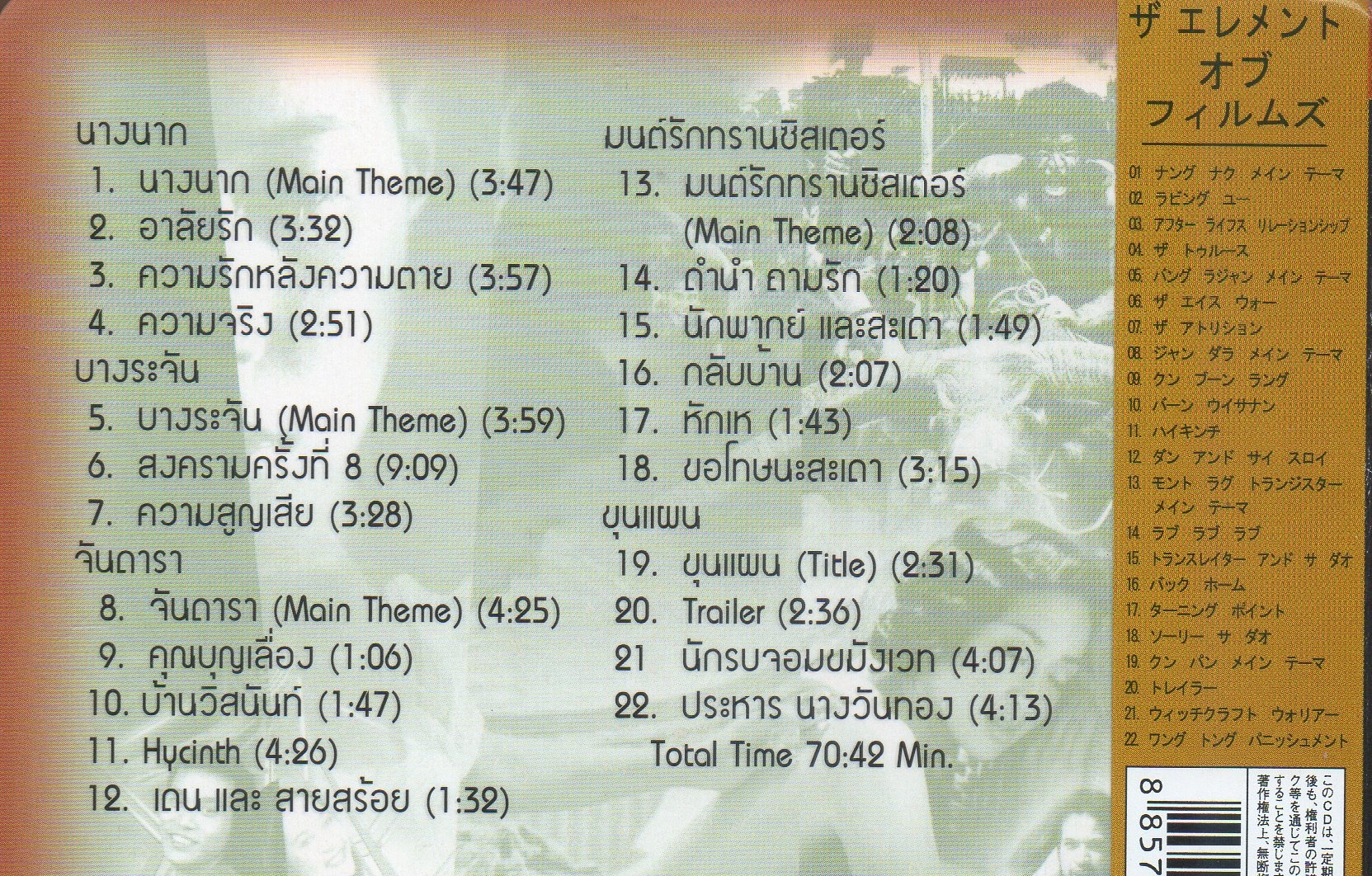 CD,The Element of Films(ผลงานโดย ชาติชาย พงษ์ประภาพันธ์)(24K Gold CD)(เพลงประกอบละคร)(Ost T)(รวมศิลปิน)(V.A.T)(Japan)