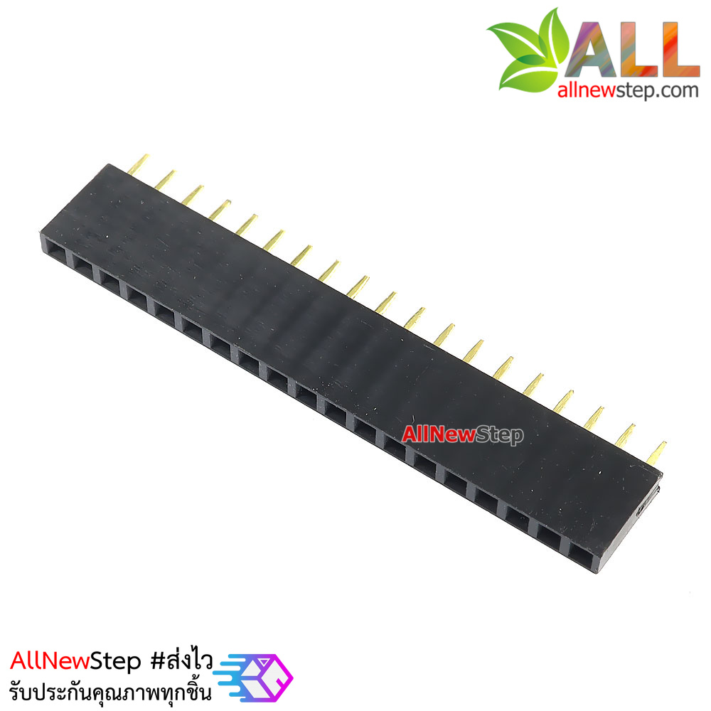 Pin header Female Header Single Row 2.54mm 19p Pin1x19 สีดำ
