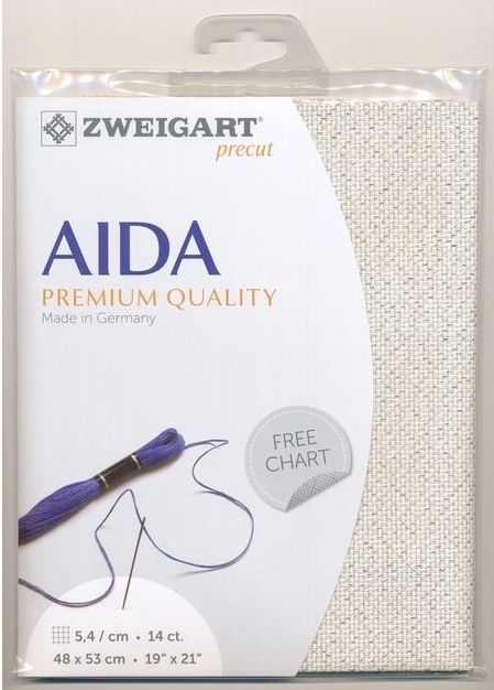Zweigart ผ้า Aida Star14 ct. สี Gold Opalescent on Cream ขนาด 48 x 53 ซม.