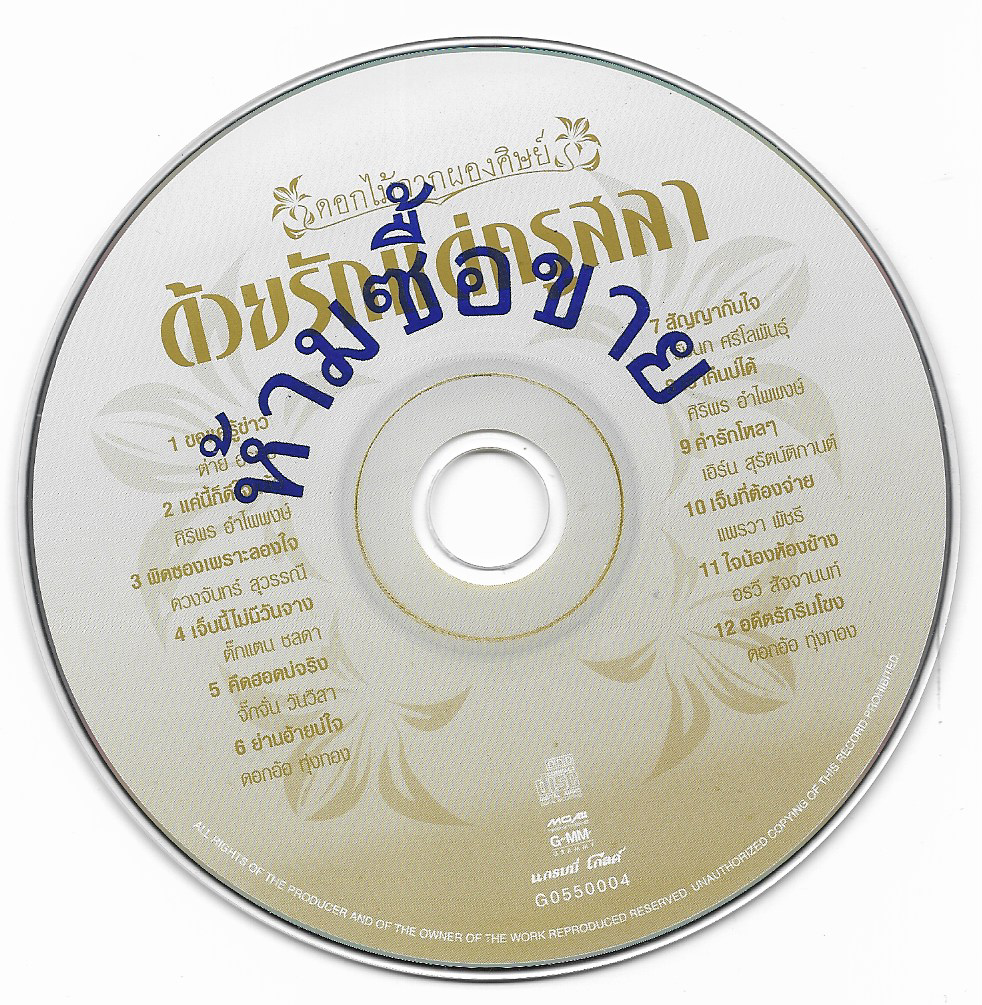 Used CD,ด้วยรักแด่ครูสลา - ดอกไม้จากผองศิษย์(ต่าย ตั๊กแตน ศิริพร เอิร์น ดอกอ้อ)(ไม่มีปก)(แผ่น CD ไม่มีรอย)A(รวมศิลปิน)