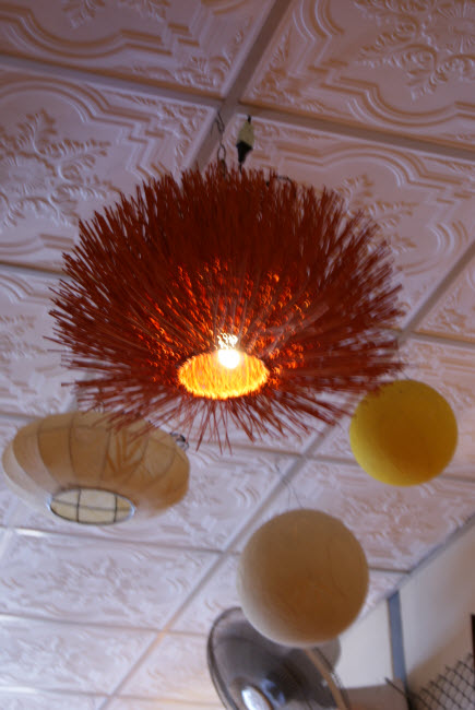 โคมไฟหวายเม่น แบบทรงกลม Rattan ceiling lamps Hotel decoration