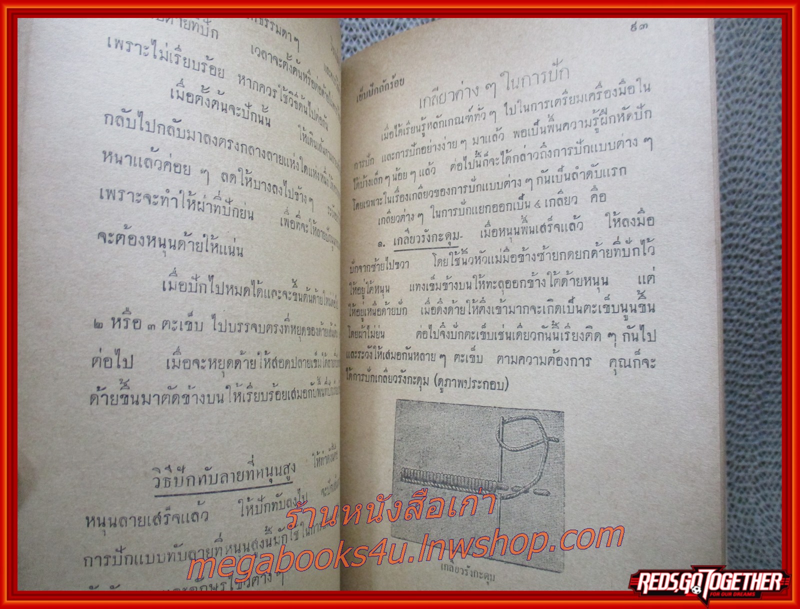 วิชาศิลปศึกษา เย็บ-ปัก-ถักร้อย โดย อัจฉรา ณ เวียงสรวง (หนังสือมือ2) (สภาพ90%) (กระดาษเหลืองตามเวลา)