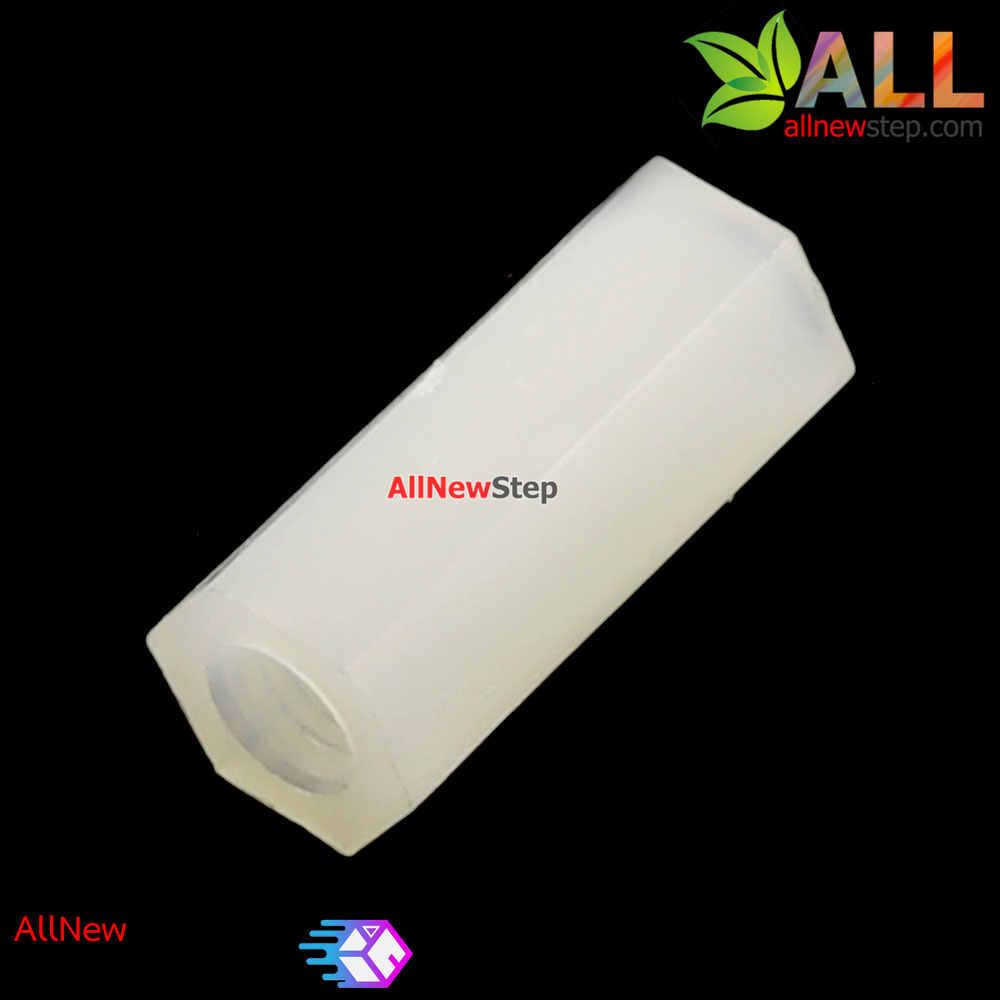 เสาน็อตไนลอน NUT Nylon M3 ขนาด 6mm สีขาว จำนวน 1 ชิ้น